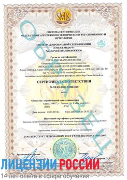Образец сертификата соответствия Качканар Сертификат OHSAS 18001